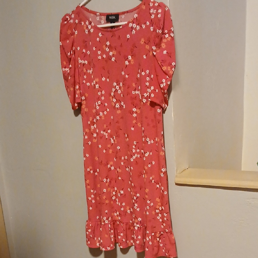 MSK Coral Floral Kids Dress